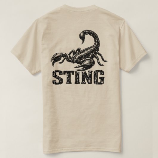 “Sting”サソリグラフィックTシャツ Tシャツ (デザイン裏面)