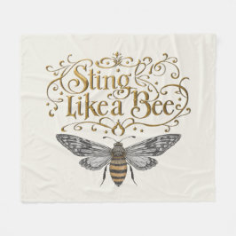 Sting Like A Bee Vintage Fairytale Girl Power Art フリースブランケット