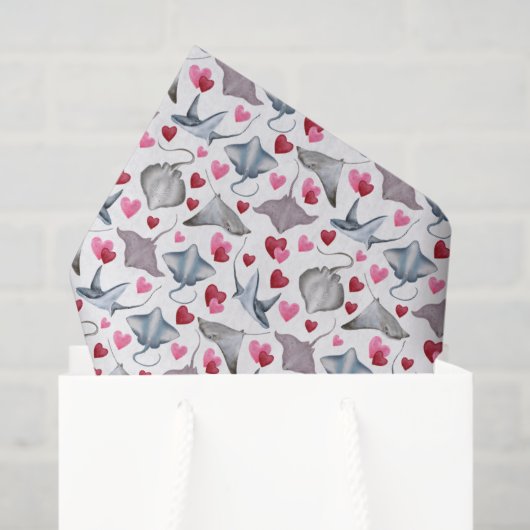 Stingray Love Valentine's Tissue Paper in White 薄葉紙 (ギフトバッグ)