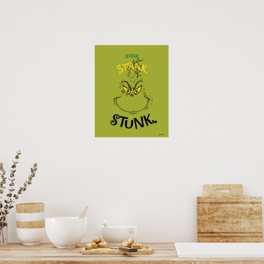 Stink Stank Stunk Mister Grinch Quote ポスター (キッチン)