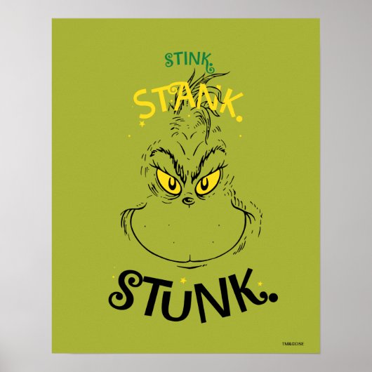 Stink Stank Stunk Mister Grinch Quote ポスター (正面)