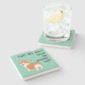 Stinkinの尾コーギー無し ストーンコースター (横)