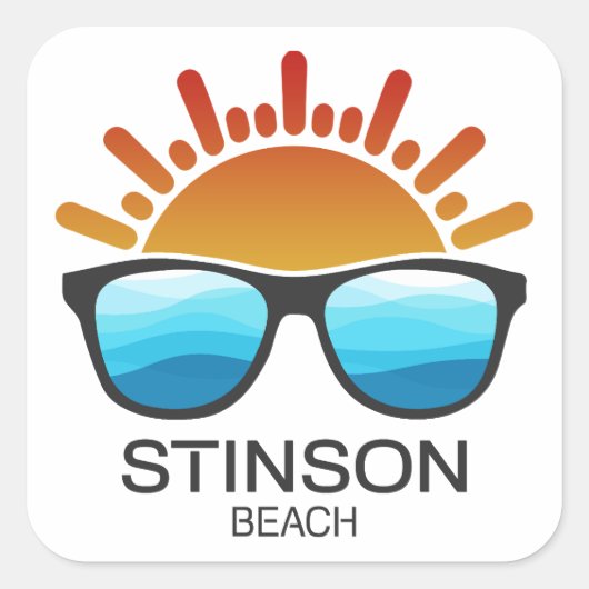 Stinson Beach California Sunglasses スクエアシール (正面)