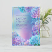 Stippled Lavender Hydrangea Watercolor Gold Frame 招待状 (スタンド正面)