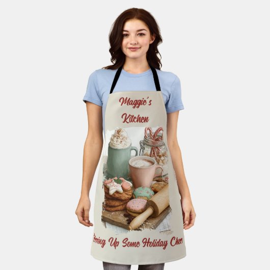 Stirring Up Some Holiday Cheer Christmas エプロン (着用した状態)