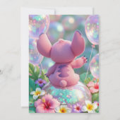 Stitch Birthday Invitation Template 招待状 (裏面)