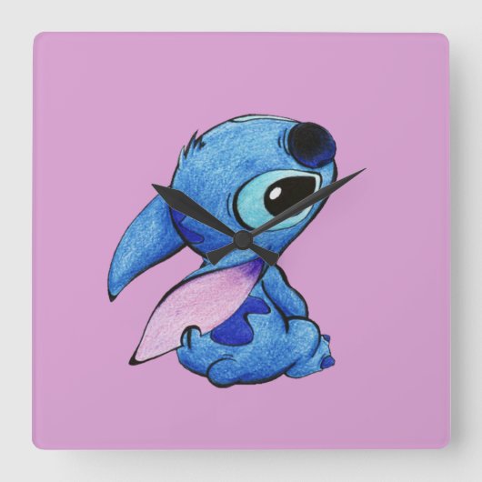 Stitch Clock スクエア壁時計 (正面)