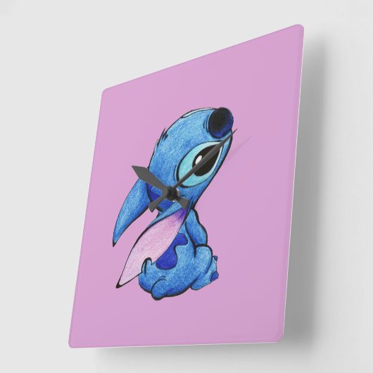Stitch Clock スクエア壁時計 (傾斜)