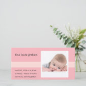 Stitch Photo Birth Announcement (Girl) 案内状 (スタンド正面)