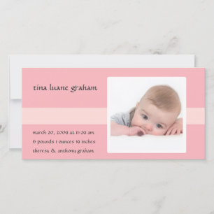 Stitch Photo Birth Announcement (Girl) 案内状