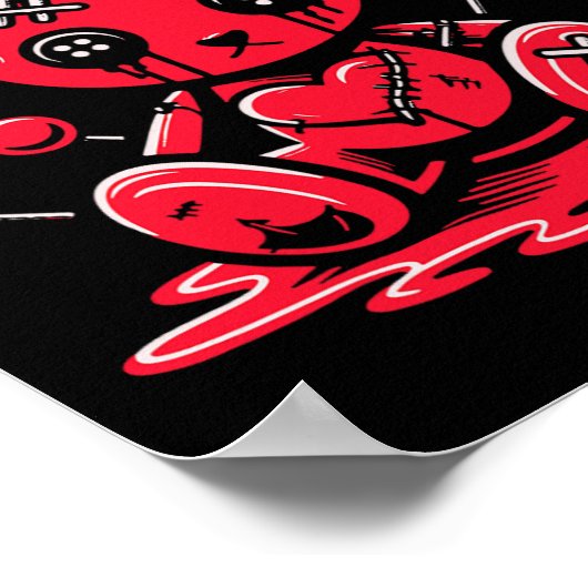 Stitched Bunny Rabbit Pastel Goth Anime Kawaii Got ポスター (角)