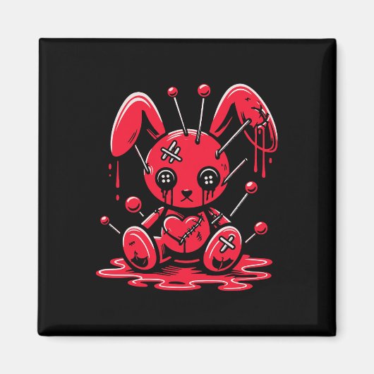 Stitched Bunny Rabbit Pastel Goth Anime Kawaii Got マグネット (正面)
