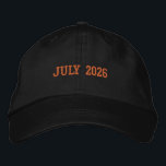 Stitched JULY 2026 text Summer-Hat Navy Color Cool 刺繍入りキャップ<br><div class="desc">Honor a memorable summer moment with this Navy Alternative Apparel Basic Adjustable Cap showcasing finely stitched “JULY 2026” text for a sharp, professional finish. Its one-size-fits-all adjustable closure provides a secure and relaxed fit, making it ideal for independence celebrations, company anniversaries, travel groups, or promotional campaigns. Place a bulk order...</div>
