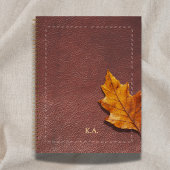 Stitched Leather-Look & Autumn Leaf ノートブック