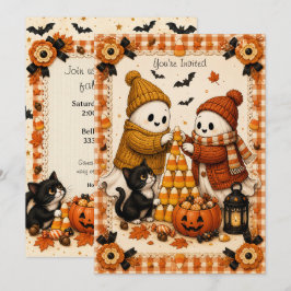 Stitched Spirits ハロウィンのお化けとお菓子の招待状 招待状