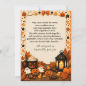 Stitched Spirits Cozy Ghost Baking Fall Greetings シーズンカード (裏面)