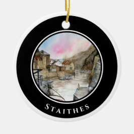 Stites North Yorkshireイングランドの水色 セラミックオーナメント