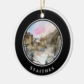 Stites North Yorkshireイングランドの水色 セラミックオーナメント (左)