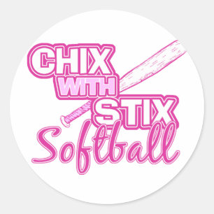 StixのソフトボールのChix ラウンドシール