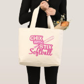 StixのソフトボールのChix ラージトートバッグ (正面(商品))