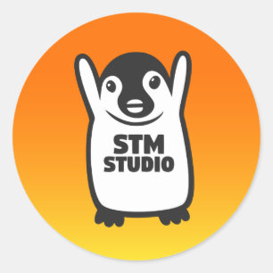 STMのロゴのステッカー ラウンドシール