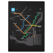 STMモントリオールメトロ地下鉄マップライトホワイトHD クリップボード (裏面)