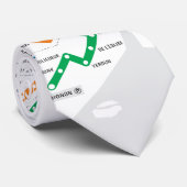 STMモントリオールメトロ地下鉄マップライトホワイトHD ネクタイ (ロール)