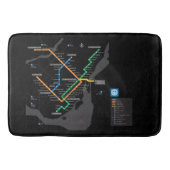 STM モントリオール地下鉄マップ 黒背景HD バスマット (正面)