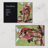 STMICHAEL,ドラゴンと正義,赤グリーンブラック 名刺 (正面/裏面)