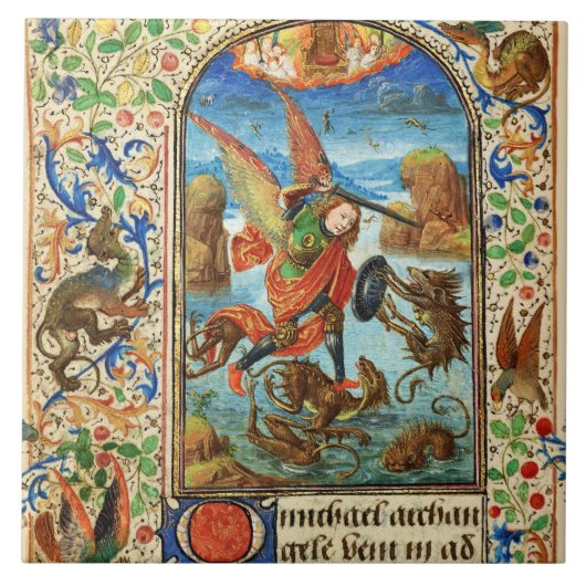 STMICHAEL ARCHANGEL AND DRAGON FLEMISH MINI タイル (正面)