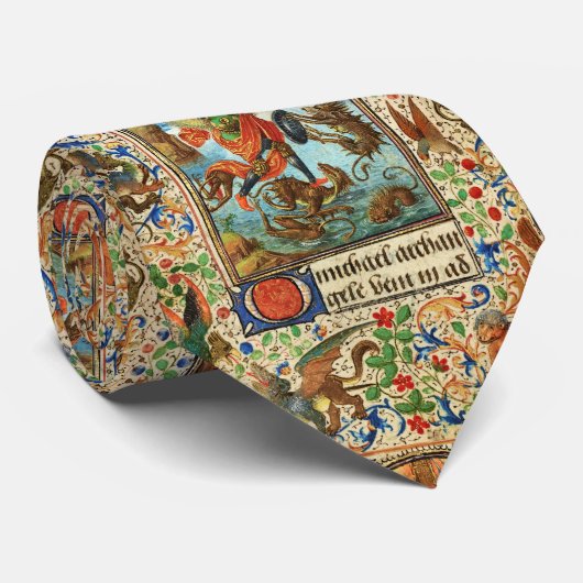 STMICHAEL ARCHANGEL AND DRAGON FLEMISH MINI ネクタイ (ロール)