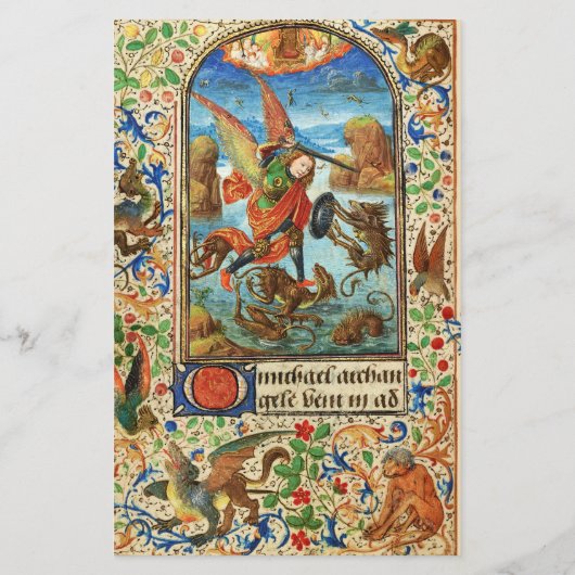 STMICHAEL ARCHANGEL AND DRAGON FLEMISH MINI 便箋 (裏面)