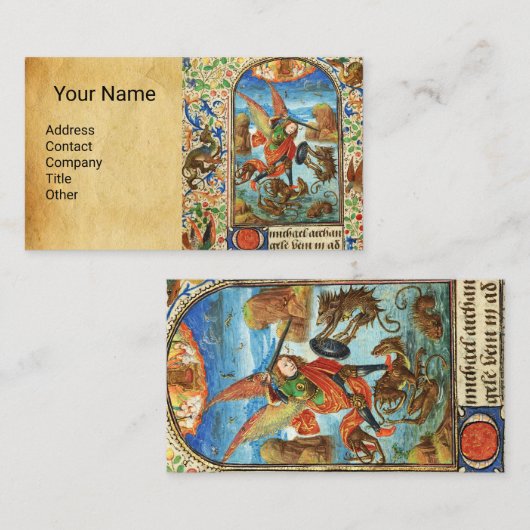 STMICHAEL ARCHANGEL AND DRAGON FLEMISH MINI 名刺 (正面/裏面)
