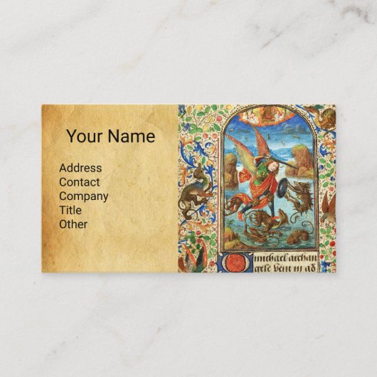 STMICHAEL ARCHANGEL AND DRAGON FLEMISH MINI 名刺 (正面)