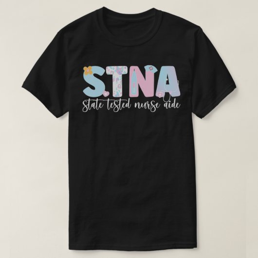 STNAナース助手州試験看護助手 Tシャツ (デザイン正面)