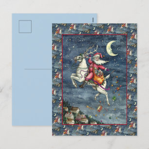 STNICK、飛んでいるWHITE REINDEER、クリスマス魔法 シーズンポストカード