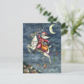 STNICK、飛んでいるWHITE REINDEER、クリスマス魔法 シーズンポストカード (スタンド正面)