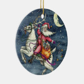 STNICK、飛んでいるWHITE REINDEER、クリスマス魔法 セラミックオーナメント (右)