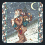 STNICK IN TEDDY BEAR SUET, CHRISTMAS TEDDIES スクエアシール<br><div class="desc">特別なサンタを探してる？彼はテディベアを良い小さな男の子や女の子に連れて行く。クリスマスステッカスタマイズカー*... 一致する項目を探すSusan Brackデザイン</div>