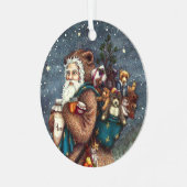 STNICK IN TEDDY BEAR SUET, CHRISTMAS TEDDIES メタルオーナメント (正面左)