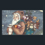 STNICK IN TEDDY BEAR SUET, CHRISTMAS TEDDIES 長方形シール<br><div class="desc">特別なサンタを探してる？彼はテディベアを良い小さな男の子や女の子に連れて行く。クリスマスステッカスタマイズカー*... 一致する項目を探すSusan Brackデザイン</div>