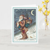 STNICK TEDDY BEARスーツ、クリスマステディ空白の カード (黄色い花)