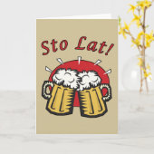 Stoの大石柱のビールのジョッキカード カード (黄色い花)