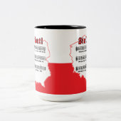 Stoの大石柱! 歌のポーランドの地図 ツートーンマグカップ (中央)