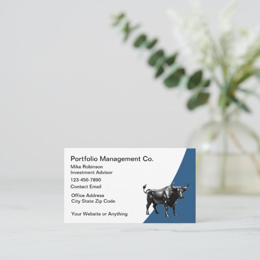 Stock Broker Investment Advisor Business Cards 名刺 (スタンド正面)