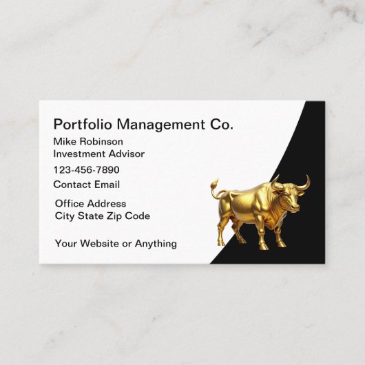 Stock Broker Investment Advisor Business Cards 名刺 (正面)