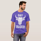 Stock Day Trading Shirt – 強気トレーダ男性へー Tシャツ (正面フル)