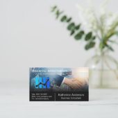 Stock Market Financial Graph | Business Hand Shake 名刺 (スタンド正面)