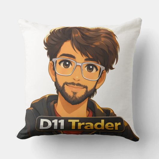Stock Market Trader Gift Throw Pillow –  16" x 16" クッション (正面)