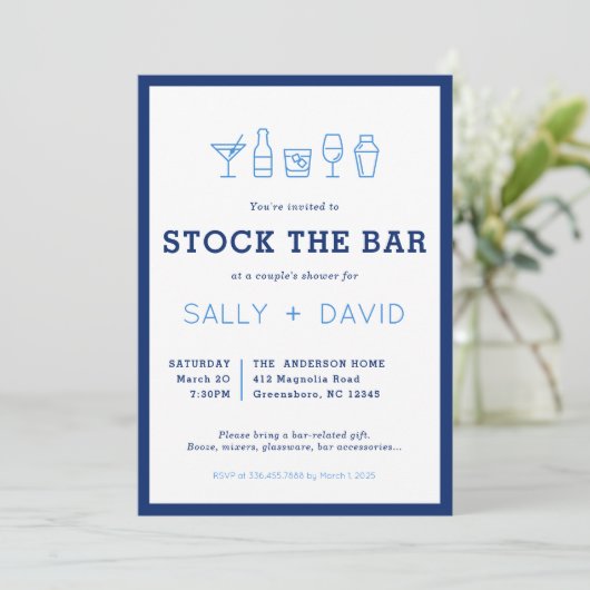Stock The Bar Couple's Shower Invitation (スタンド正面)